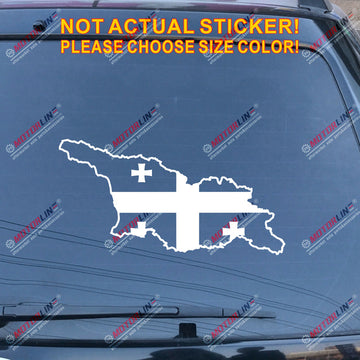 Georgia Country Flag Map Outline Silhouette Decal Sticker Car Vinyl no bkgrd b